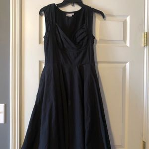 Black retro midi dress cute